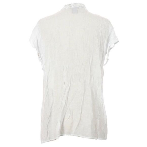 New Directions Embroidered Top Blue Short Sleeve L - Picture 2 of 4